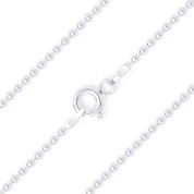 1.2mm (Gauge 120) Polished Ball Bead Link Italian Chain Necklace in .925 Sterling Silver - CLN-BEAD22-120-SLP