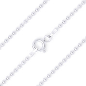 1.8mm (Gauge 180) Polished Ball Bead Link Italian Chain Necklace in .925 Sterling Silver - CLN-BEAD22-180-SLP