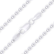 3.4mm (Gauge 400) Polished Ball Bead Link Italian Chain Necklace in .925 Sterling Silver - CLN-BEAD22-400-SLP