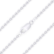 2.2mm (Gauge 220) Polished Ball Bead Link Italian Chain Bracelet in .925 Sterling Silver - CLB-BEAD22-220-SLP