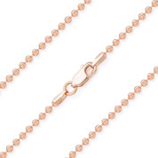 2mm Moon-Cut Ball Bead Link Italian Chain Necklace in .925 Sterling Silver w/ 14k Rose Gold Plating - CLN-BEAD26-2MM-SLR