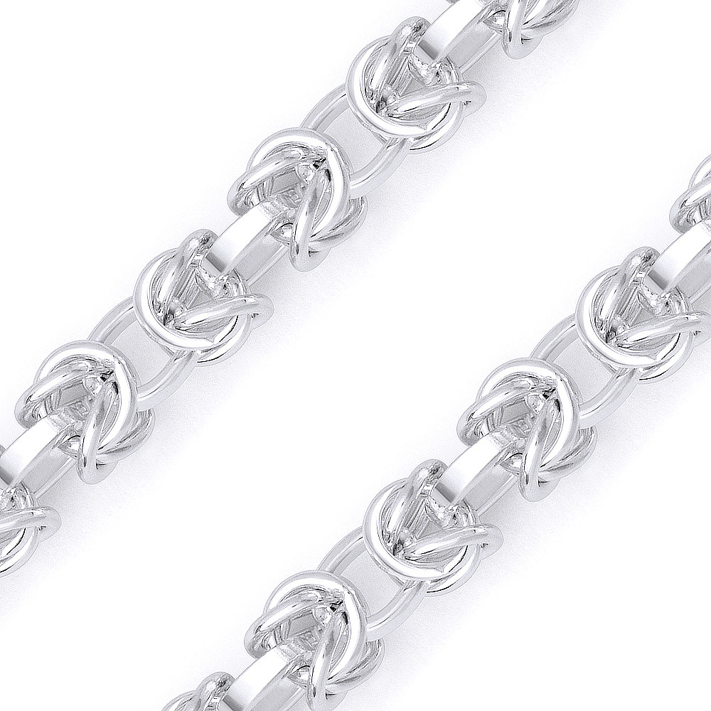 925 Sterling Silver Diamond Cut 2.5mm Bismark Double Link Chain Necklace