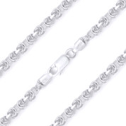 3.5mm (Gauge 060) Byzantine Bali Link Chain Necklace in Solid Italy .925 Sterling Silver - CLN-BYZA2-3.5MM-SLP