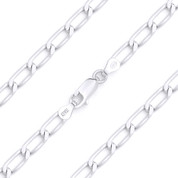 4.5mm (Gauge 120) Open Cable Link Italian Chain Necklace in Solid .925 Sterling Silver - CLN-CAB13-4.5MM-SLP