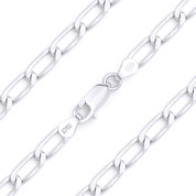 5.2mm (Gauge 150) Open Cable Link Italian Chain Necklace in Solid .925 Sterling Silver - CLN-CAB13-5.2MM-SLP