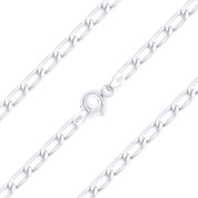 3.2mm (Gauge 080) Open Cable Link Italian Chain Bracelet in Solid .925 Sterling Silver - CLB-CAB13-3.2MM-SLP