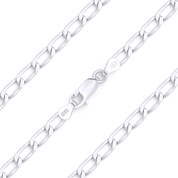 3.8mm (Gauge 100) Open Cable Link Italian Chain Bracelet in Solid .925 Sterling Silver - CLB-CAB13-3.8MM-SLP