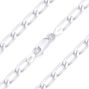 5.2mm (Gauge 150) Open Cable Link Italian Chain Bracelet in Solid .925 Sterling Silver - CLB-CAB13-5.2MM-SLP