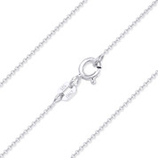 1mm (Gauge 020) Round Rolo Cable Link Italian Chain Necklace in .925 Sterling Silver - CLN-CAB1-020-SLP