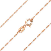 1mm (Gauge 020) Round Rolo Cable Link Italian Chain Necklace in .925 Sterling Silver w/ 14k Rose Gold Plating - CLN-CAB1-020-SLR