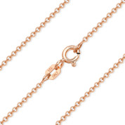 1.4mm (Gauge 035) Round Rolo Cable Link Italian Chain Necklace in .925 Sterling Silver w/ 14k Rose Gold Plating - CLN-CAB1-035-SLR