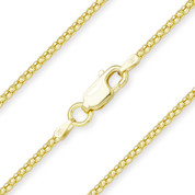 1.6mm (Gauge 016) Popcorn Link Italian Coreana Chain Necklace in .925 Sterling Silver w/ 14k Yellow Gold Plating - CLN-POP1-016-SLY