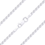 1.4mm (Gauge 030) Twist-Rope Diamond-Cut Link Italian Chain Necklace in Solid .925 Sterling Silver - CLN-ROPE1-030-SLP