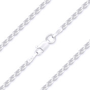 1.6mm (Gauge 035) Twist-Rope Diamond-Cut Link Italian Chain Necklace in Solid .925 Sterling Silver - CLN-ROPE1-035-SLP