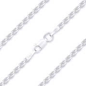1.8mm (Gauge 040) Twist-Rope Diamond-Cut Link Italian Chain Necklace in Solid .925 Sterling Silver - CLN-ROPE1-040-SLP