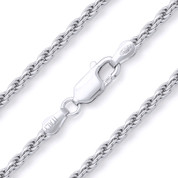 2.5mm (Gauge 060) Twist-Rope Diamond-Cut Link Italian Chain