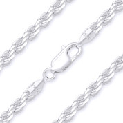 3mm (Gauge 070) Twist-Rope Diamond-Cut Link Italian Chain Necklace in Solid .925 Sterling Silver - CLN-ROPE1-070-SLP