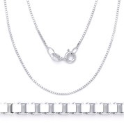 1mm (Gauge 019) Classic Box Link Italian Chain Necklace in Solid .925 Sterling Silver - CLN-BOX1-019-SLP