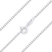 1.3mm (Gauge 024) Classic Box Link Italian Chain Necklace in Solid .925 Sterling Silver - CLN-BOX1-024-SLP