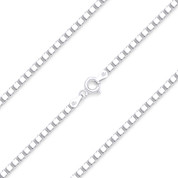 1.8mm (Gauge 036) Classic Box Link Italian Chain Necklace in Solid .925 Sterling Silver - CLN-BOX1-036-SLP