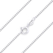 1mm (Gauge 019) Classic Box Link Italian Chain Bracelet in Solid .925 Sterling Silver - CLB-BOX1-019-SLP