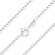 1.2mm (Gauge 024) Rounded Mirror-Box Link Italian Chain Necklace in Solid .925 Sterling Silver - CLN-BOX4-024-SLP