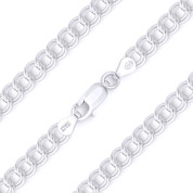 5mm (Gauge 070) Double-Cable Charm Link Italian Chain Necklace in Solid .925 Sterling Silver - CLN-CHARM6-070-SLP