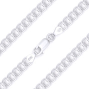 5mm (Gauge 070) Double-Cable Charm Link Italian Chain Bracelet in Solid .925 Sterling Silver - CLB-CHARM6-070-SLP