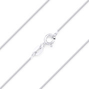 0.7mm (Gauge 010) Classic Snake Link Italian Chain Necklace in Solid .925 Sterling Silver - CLN-SNAKE8-010-SLP