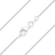0.8mm (Gauge 015) Classic Snake Link Italian Chain Necklace in Solid .925 Sterling Silver - CLN-SNAKE8-015-SLP