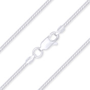 1.6mm (Gauge 040) Classic Snake Link Italian Chain Necklace in Solid .925 Sterling Silver - CLN-SNAKE8-040-SLP