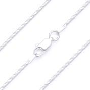 0.7mm (Gauge 020) 4-Sided Snake Link Italian Chain Necklace in Solid .925 Sterling Silver - CLN-SNAKE13-020-SLP