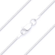 0.8mm (Gauge 025) 4-Sided Snake Link Italian Chain Necklace in Solid .925 Sterling Silver - CLN-SNAKE13-025-SLP