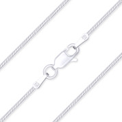 1mm (Gauge 030) 4-Sided Snake Link Italian Chain Necklace in Solid .925 Sterling Silver - CLN-SNAKE13-030-SLP