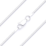 1.1mm (Gauge 035) 4-Sided Snake Link Italian Chain Necklace in Solid .925 Sterling Silver - CLN-SNAKE13-035-SLP