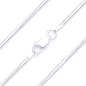 1.2mm (Gauge 040) 4-Sided Snake Link Italian Chain Necklace in Solid .925 Sterling Silver - CLN-SNAKE13-040-SLP