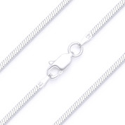 1.4mm (Gauge 050) 4-Sided Snake Link Italian Chain Necklace in Solid .925 Sterling Silver - CLN-SNAKE13-050-SLP