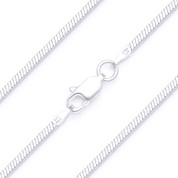 1.4mm (Gauge 050) 4-Sided Snake Link Italian Chain Bracelet in Solid .925 Sterling Silver - CLB-SNAKE13-050-SLP