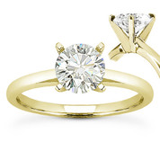 Charles & Colvard® Forever Classic® Round Brilliant Cut Moissanite 4-Prong Solitaire Engagement Ring in 14k Yellow Gold - US-SR8099-MS-14Y