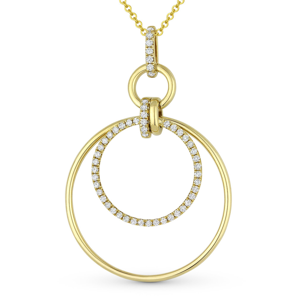 0.33 ct Round Cut Diamond Eternity Circle Pendant & Chain Necklace in