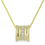 0.13ct Round Cut Diamond Sliding Pendant & Chain Necklace in 14k Yellow Gold - AM-DN5031