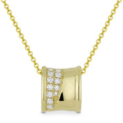 0.14ct Round Cut Diamond Sliding Pendant & Chain Necklace in 14k Yellow Gold - AM-DN5032