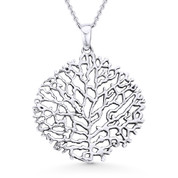 Antique-Finish Tree-of-Life Charm Pendant & Cable Chain Necklace in Oxidized .925 Sterling Silver - ST-FP023-SLO