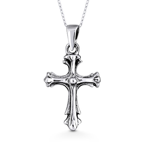 Gothic Medieval Cross Christian Charm Pendant & Chain Necklace in ...