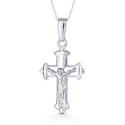 Jesus Crucifix St. Thomas Catholic Cross & Chain Necklace in .925 Sterling Silver - ST-CP014-SLP