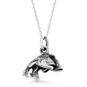 Pisces Zodiac Sign Astrology Pendant & Cable Link Chain Necklace in Oxidized .925 Sterling Silver - ST-HCP001-PISCES-SLO