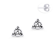 Celtic Knot Charm Stud Earrings in Oxidized .925 Sterling Silver - ST-SE023-SL