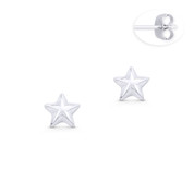 6mm Star Charm Celestial Symbol Stud Earrings w/ Push-Back Posts in .925 Sterling Silver - ST-SE036-SL