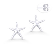 Starfish Animal Charm Stud Earrings in Oxidized .925 Sterling Silver - ST-SE048-SL
