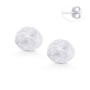 Multi-Circle Spiral "Kissing Circles" Stud Earrings w/ Push-Back Posts in .925 Sterling Silver - ST-SE063-SL